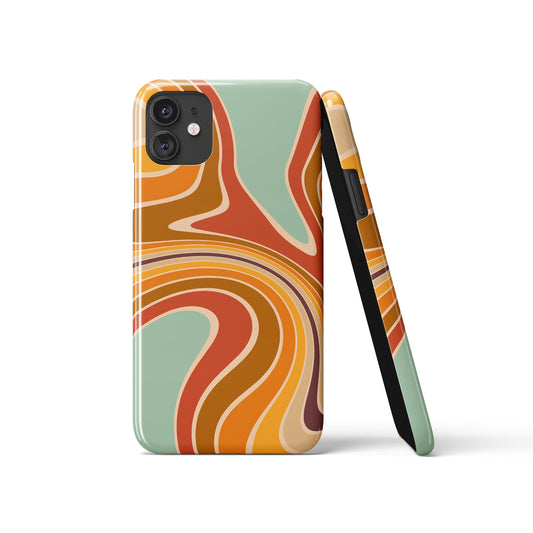 Retro Abstract Swirl 60s 70s iPhone Case
