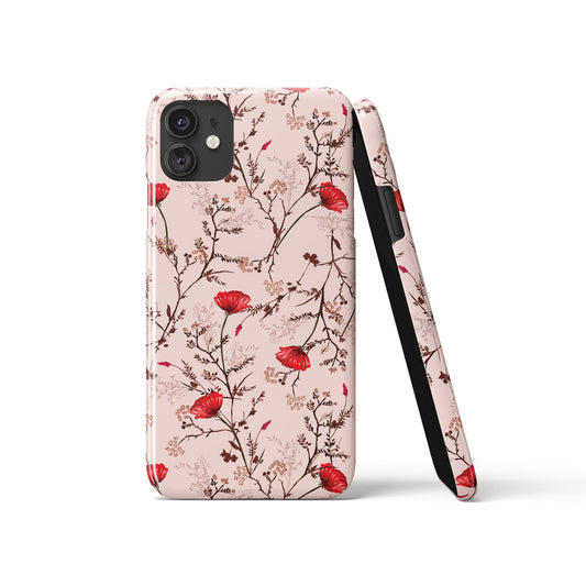 Blooming Poppy Flower Pink iPhone Case
