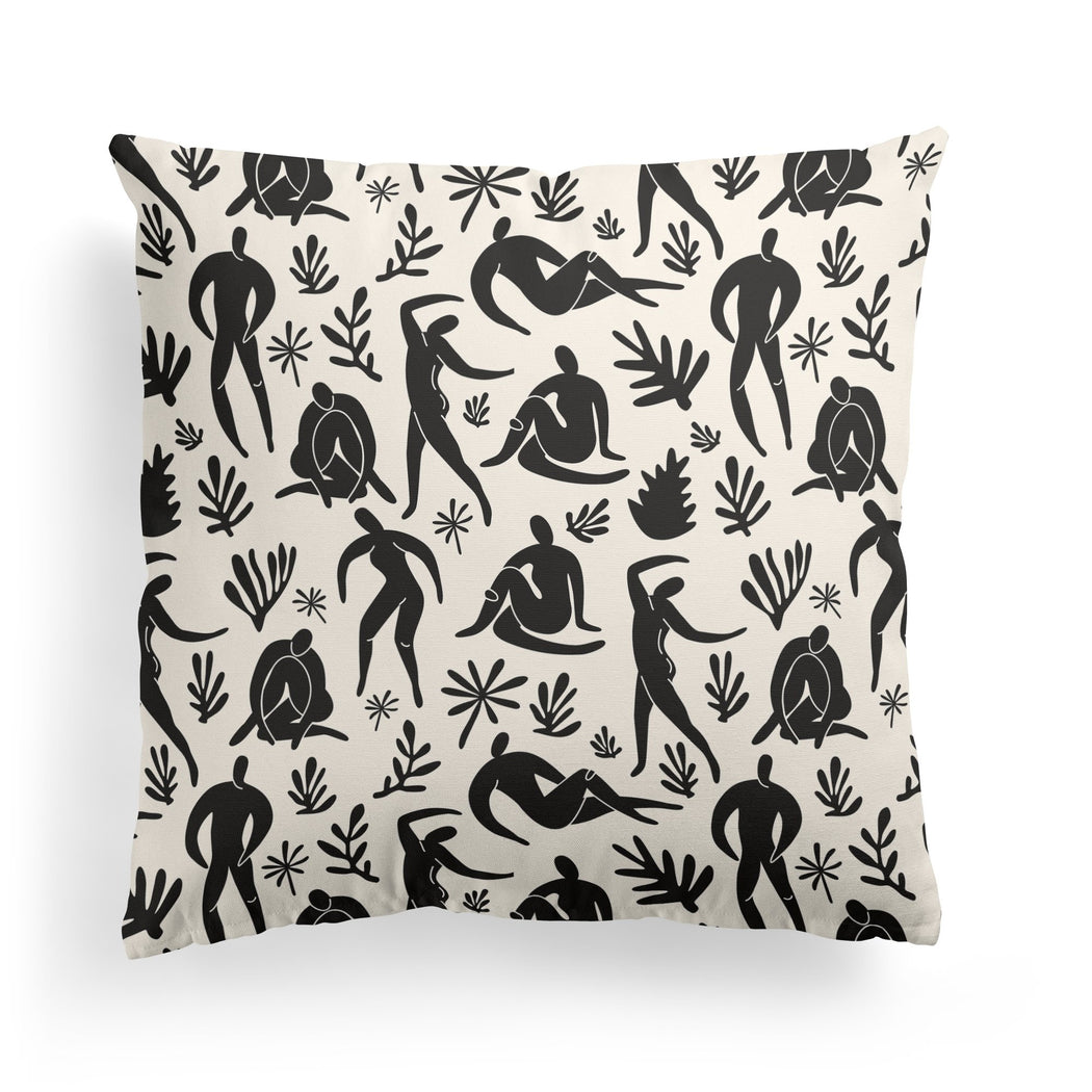 Black and White People Pillow