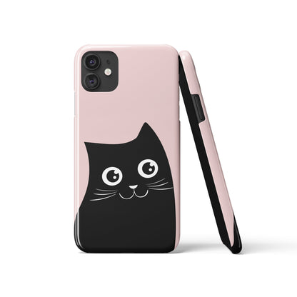 Black Cute Cat Cartoon iPhone Case
