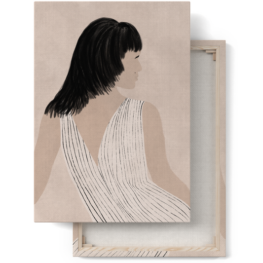 Parisian Chic Sitting Woman Canvas Print