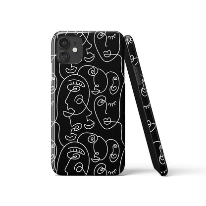 Line Art Faces iPhone Case