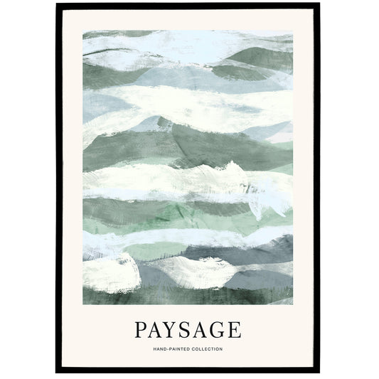 Wavy Paysage No5 Handdrawn Poster