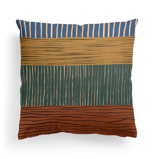 Painted Colorful Striped Throw Pillow