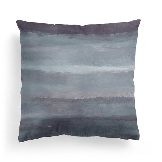 Sea Levels Seafoam Navy Blue Abstract Ocean Art Throw Pillow