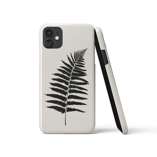 Black Fern Flower Minimalist iPhone Case