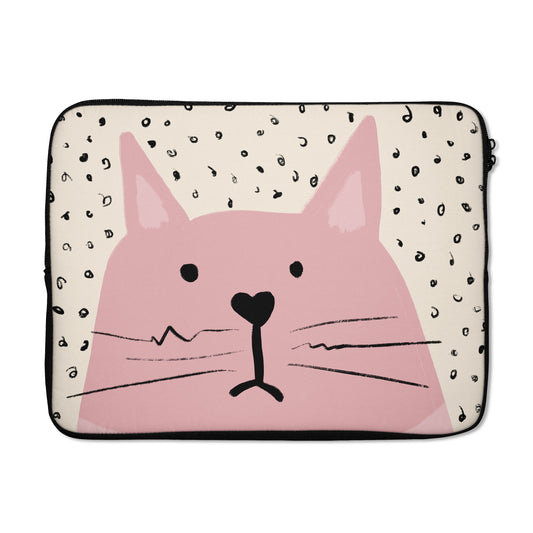 Funny Pink Cat - Laptop Sleeve