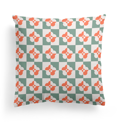 Abstract Retro Checkered 60s Throw Pillow