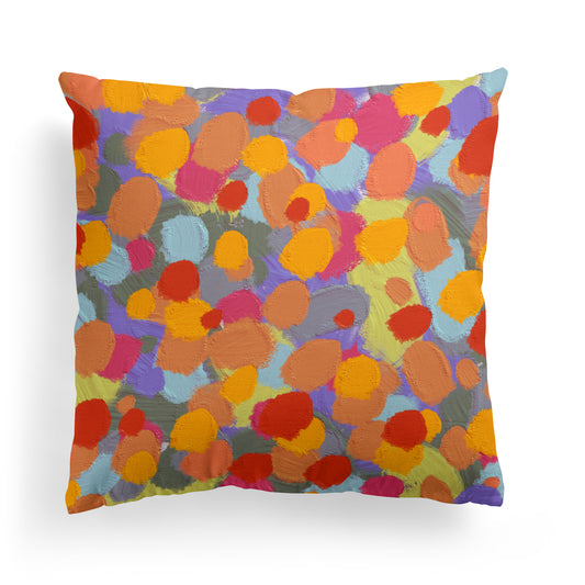 Colorful Hand Painted Abstract Throw Pillow