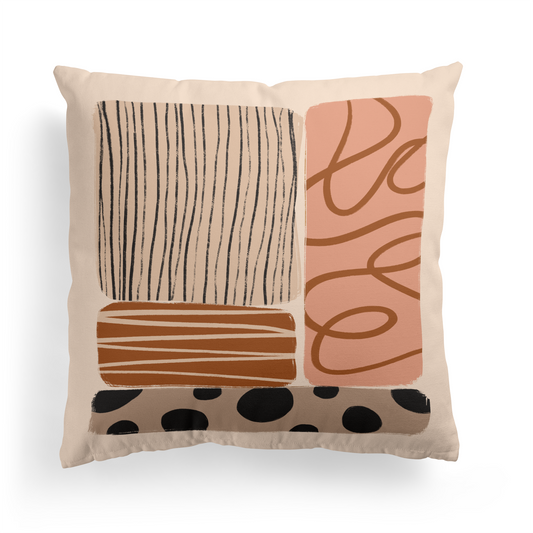 Boho Pink Abstract Pattern Throw Pillow