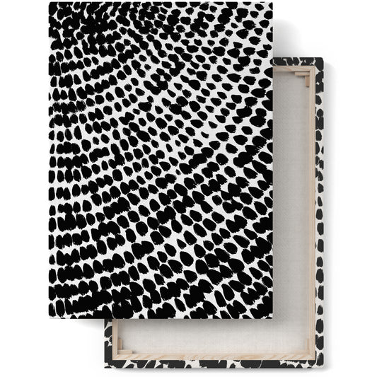 Black Modern Dots Canvas Print