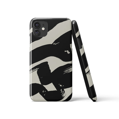 Black Modern Line Art iPhone Case