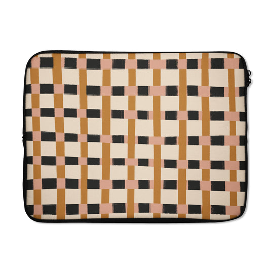 Classic Beige Checkered Pattern MacBook Sleeve