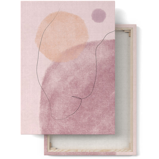 Pastel Pink Abstract Print on Canvas