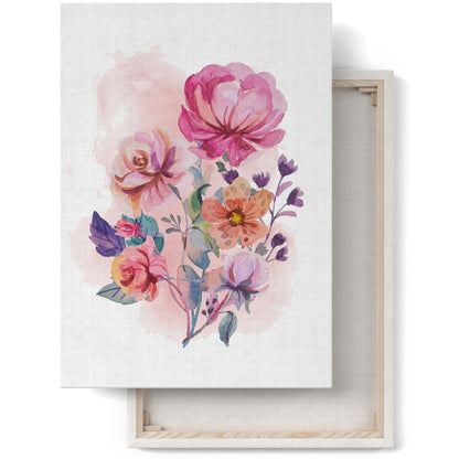 Handdrawn Flower Bouquet Canvas Print