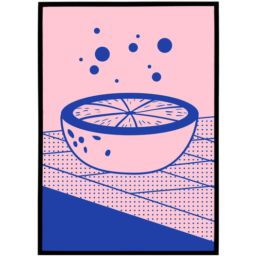 Pink Contemporary Lemon Poster