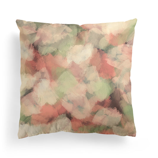 Fuzzy Flowers Vintage Painting Throw Pillow