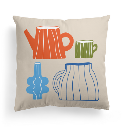 Kitchen Decor Throw Pillow with Pots