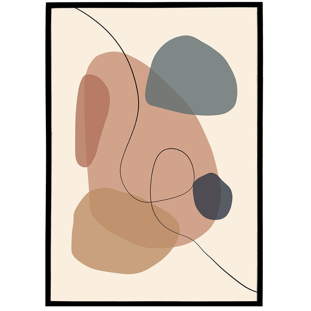 Neutral Abstract Shapes Poster