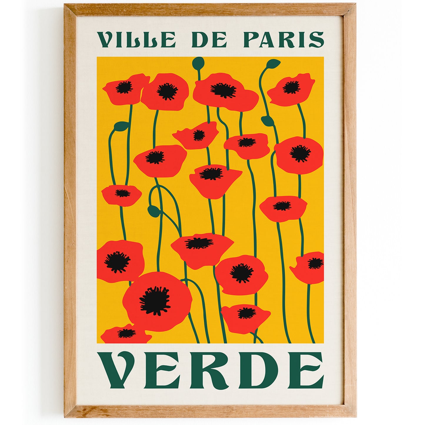 Retro Verde Ville de Paris Poster