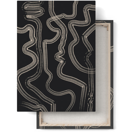 Black Abstract Lines No.1 Canvas Print