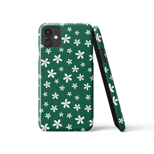 Green Retro Flowers iPhone Case