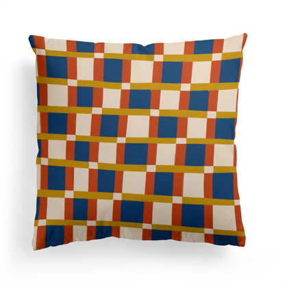 Retro Checkered Pattern Throw Pillow