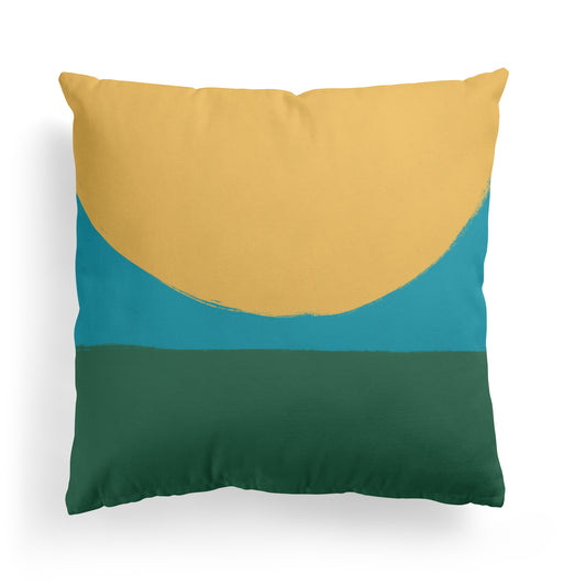 Geometric Mid Century Modern Sun Throw Pillow