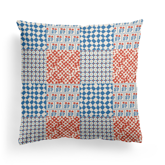 Retro Patchwork Throw Pillow