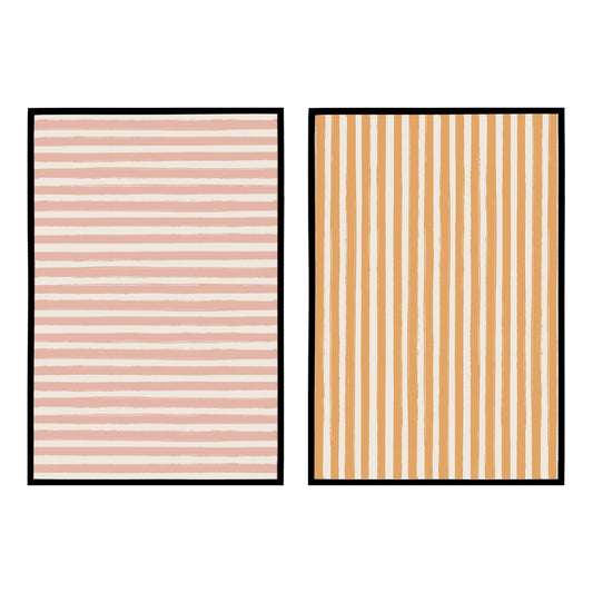 Set of 2 matching pastel abstract posters