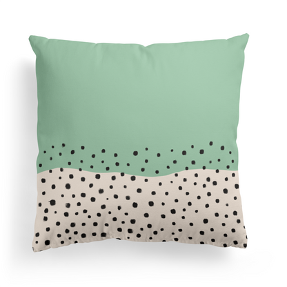 Mint Mid Century Modern Dots Throw Pillow