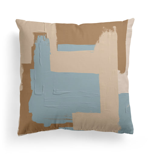 Blue Beige Classic Modern Art Throw Pillow