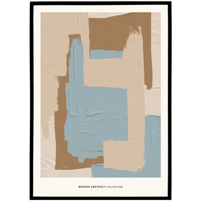 Blue Beige Modern Abstract Painting Print