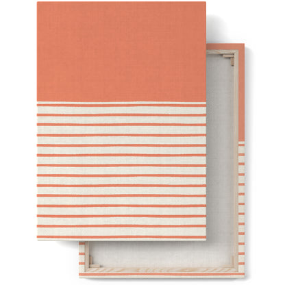 Retro Peach Striped Pattern Canvas Print