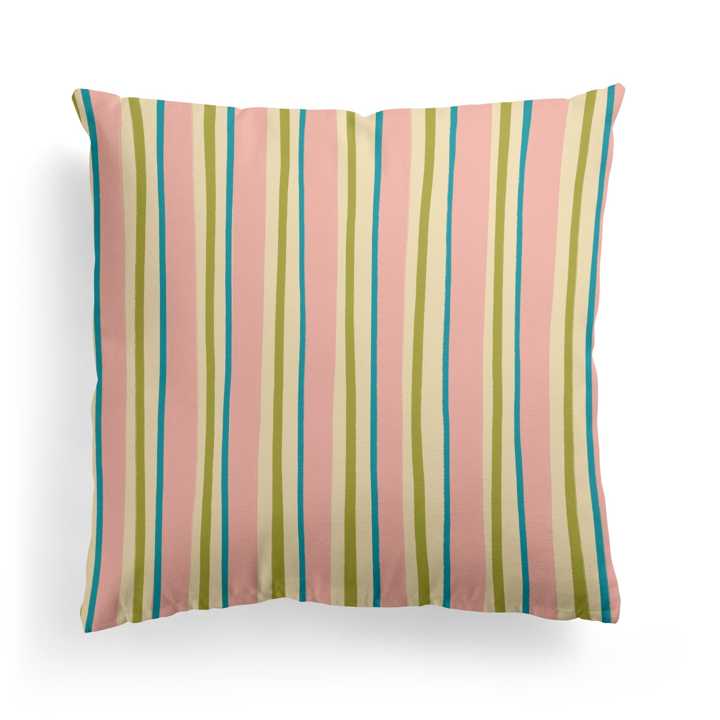 Colorful Retro Striped Pattern Throw Pillow