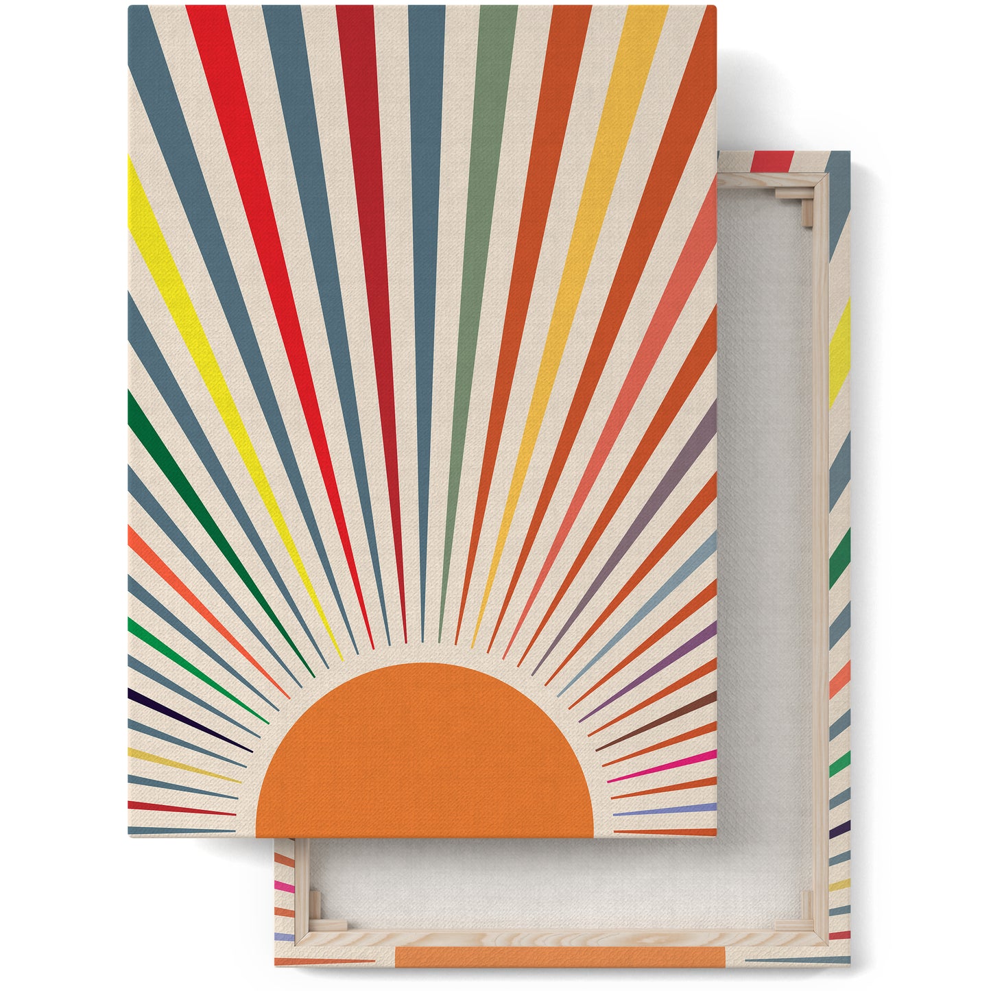 Colorful Vintage Sun Canvas Print