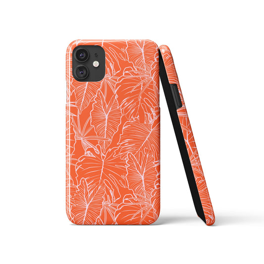 Pink Orange Alocasia Plants iPhone Case