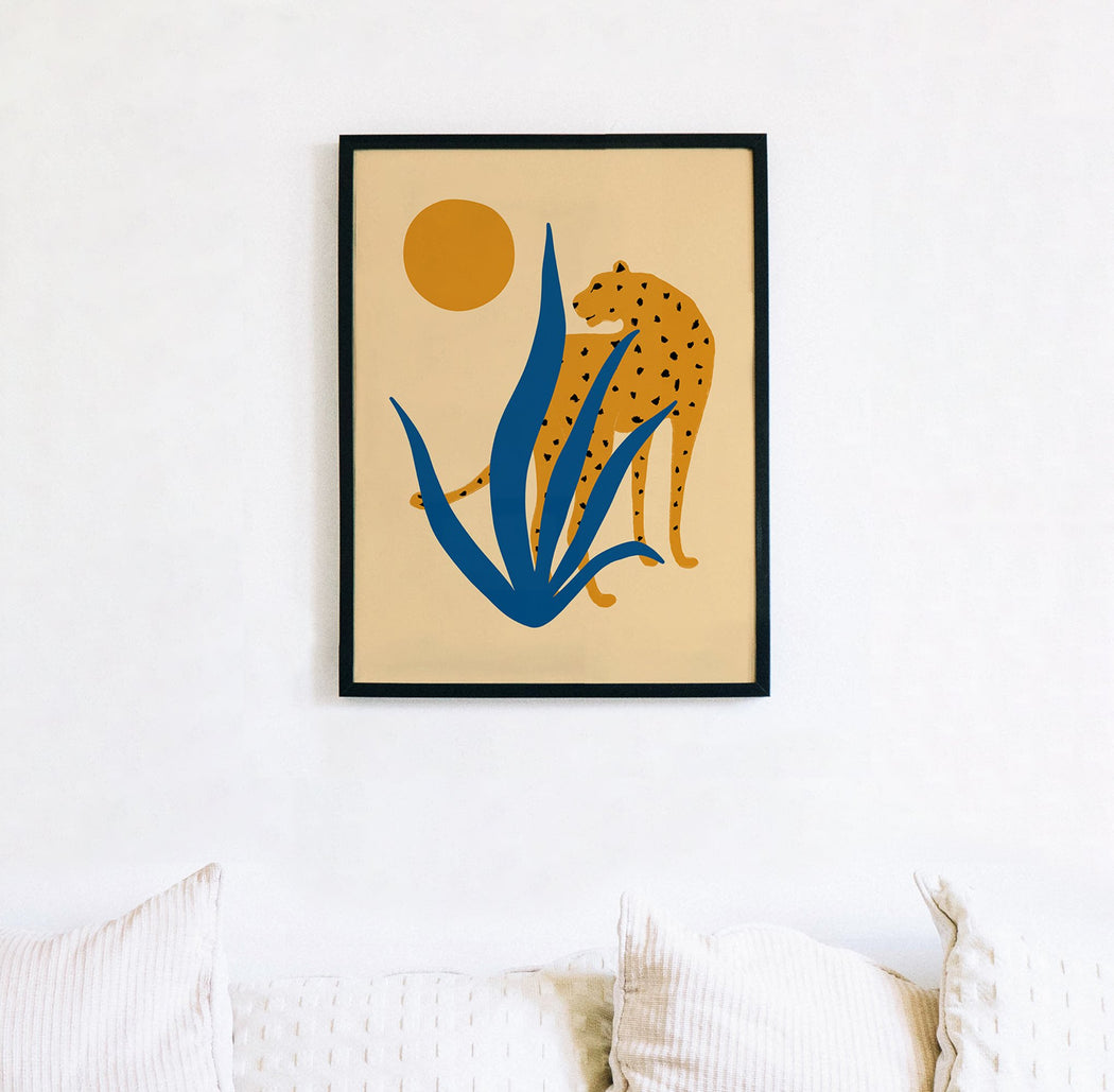 Illustrated Jungle Cat Poster - Shop posters, Art prints, Laptop Sleeves, Phone case and more Online!