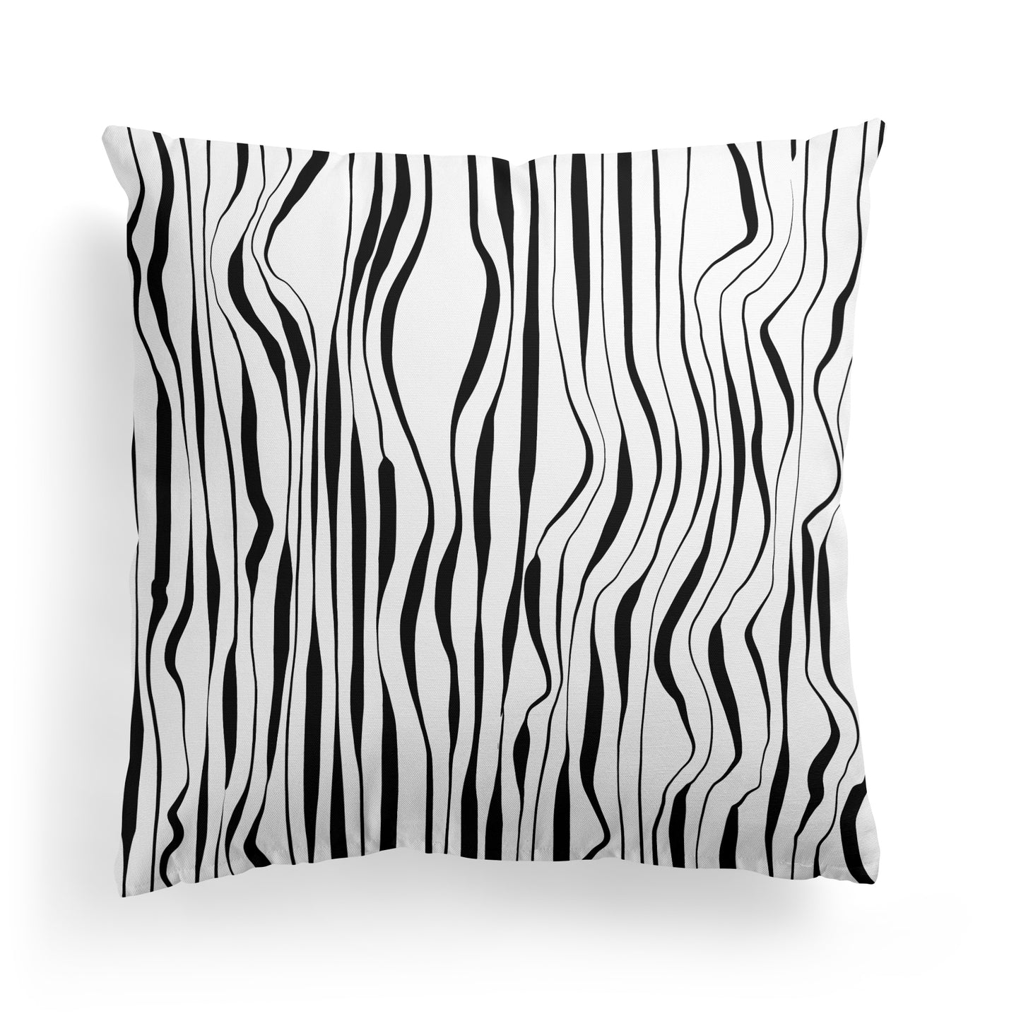 Black and White Line Art Pattern Throw Pillow