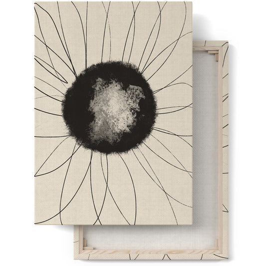 Black Abstract Flower Canvas Print