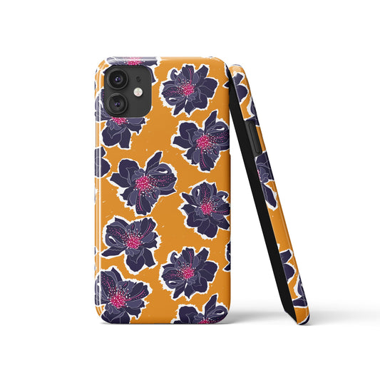 Yellow Retro Floral iPhone Case