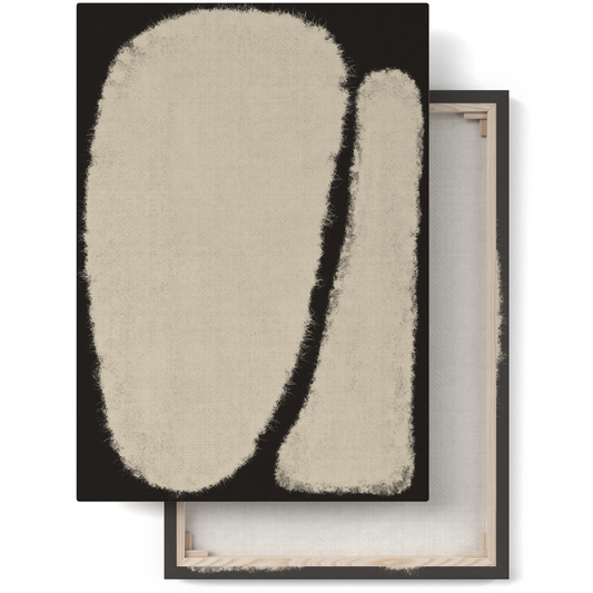 Beige Big Forms Wall Art Canvas Print