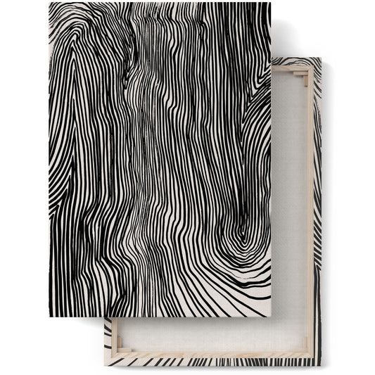 Black Lines Scandinavian Canvas Print