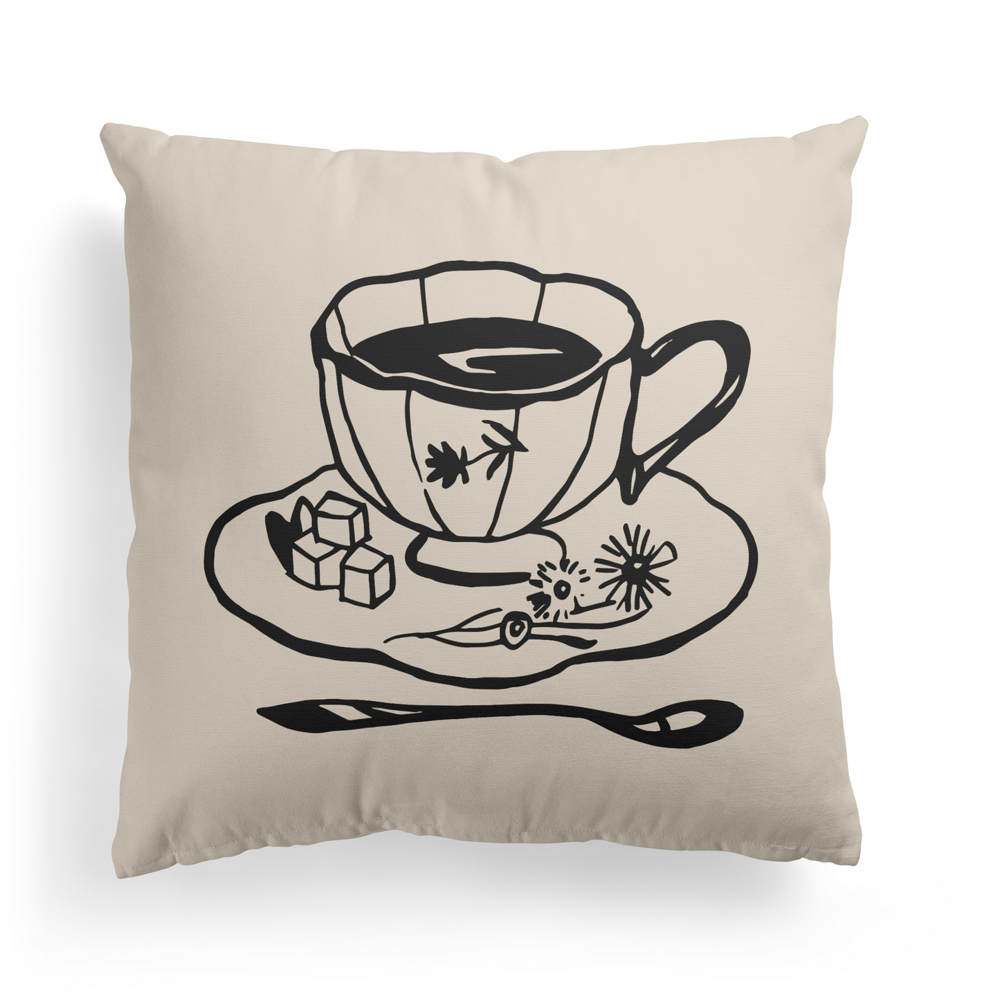 Tea Time, Cafe Decor Throw Pillow