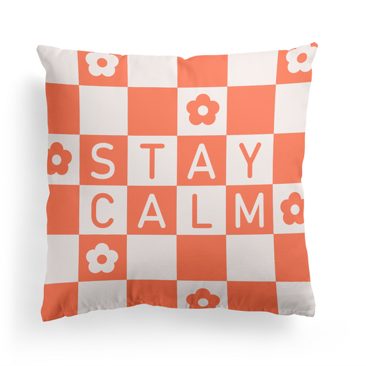 Stay Calm, Retro Throw Pillow