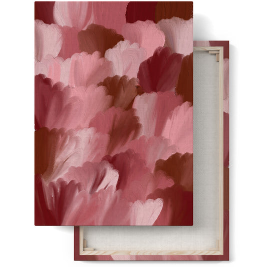 Pink Abstract Floral Painted Canvas Print