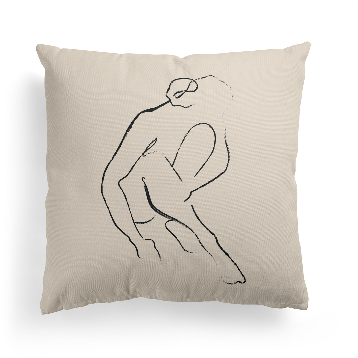 Picasso Sitting Woman Line Art Throw Pillow