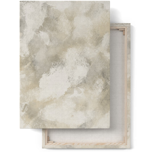 Japanese Beige Abstract Painting Canvas Print