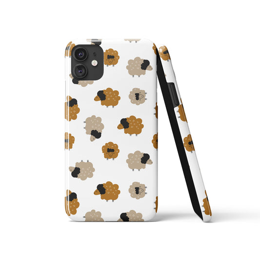 White Boho Sheeps iPhone Case