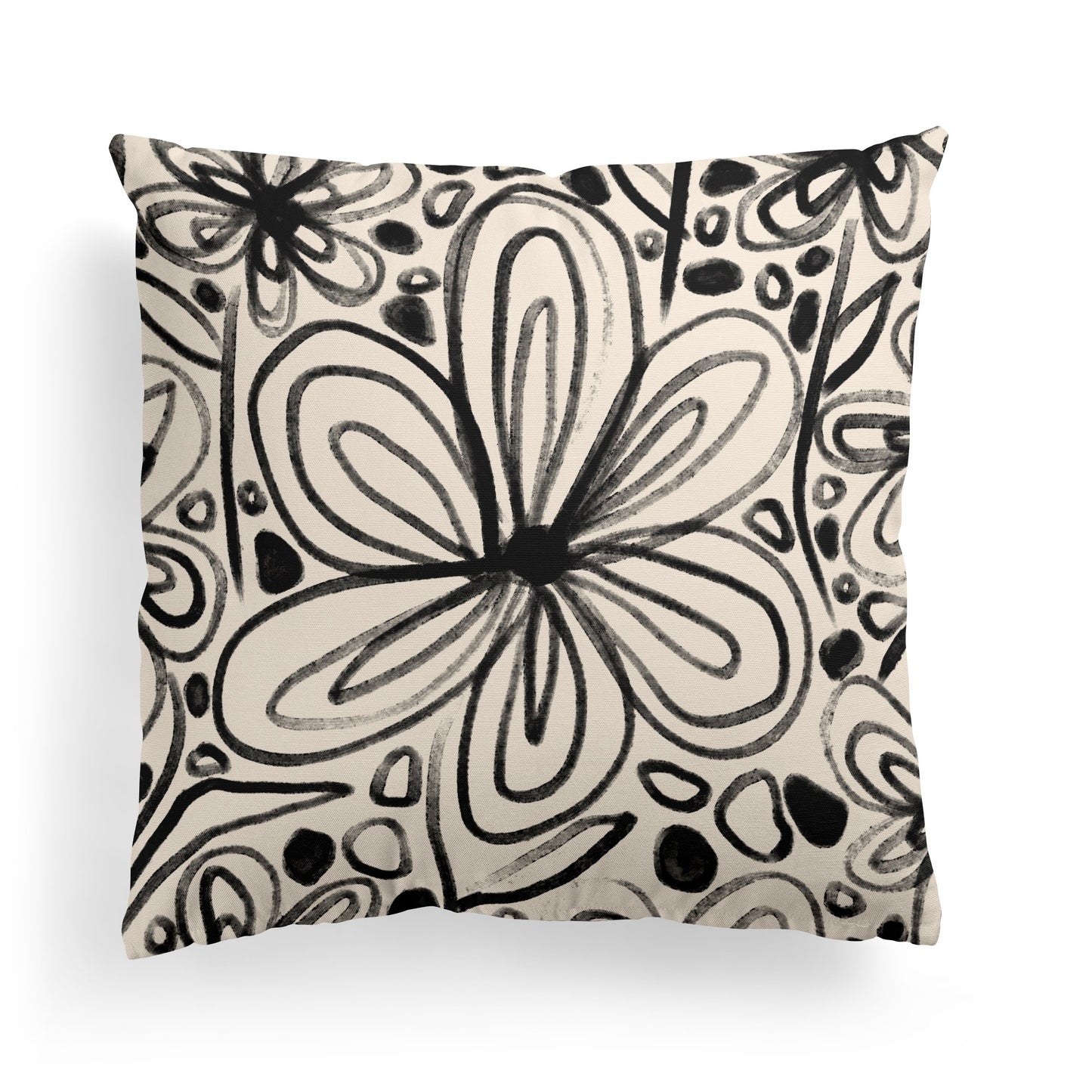 Handdrawn Floral Pillow